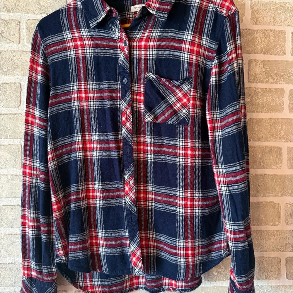 beachlunchlounge Red and Blue Plaid Shirt - Picture 2 of 6